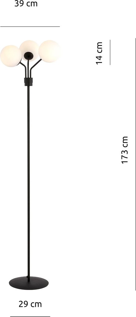 Emibig modern állólámpa nova fehér fekete emi1138/lp3