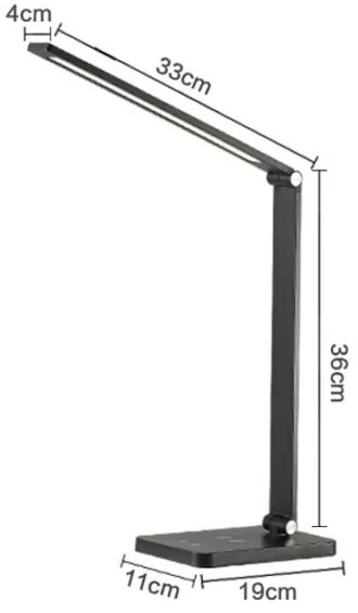 LED asztali lámpa vezeték nélküli töltővel LED/10W/230V matt króm