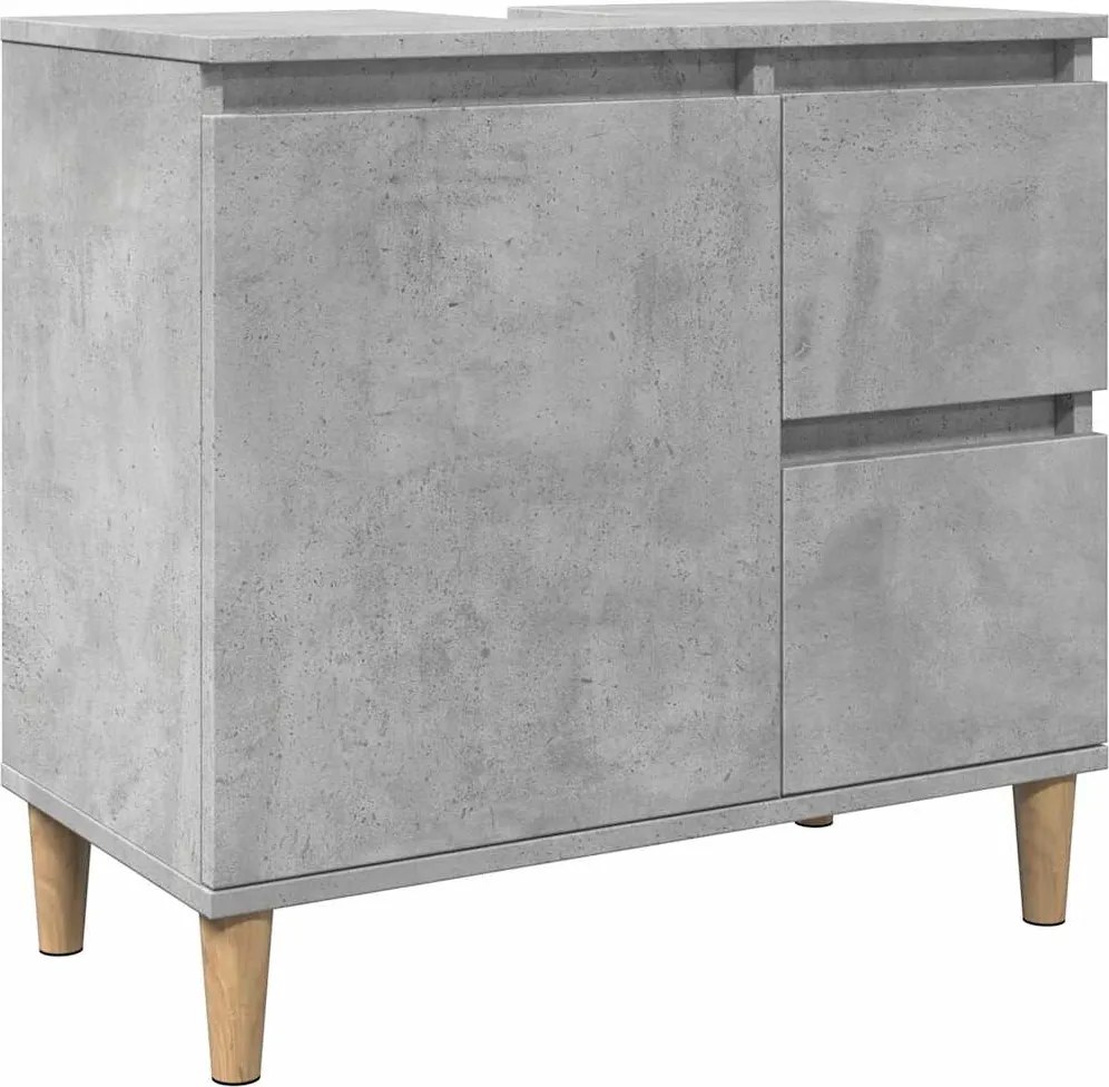 vidaXL betonszürke szerelt fa mosdószekrény 65 x 33 x 60 cm
