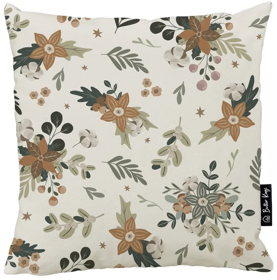 Párnahuzat karácsonyi mintával 45x45 cm Festive Flowers – Butter Kings