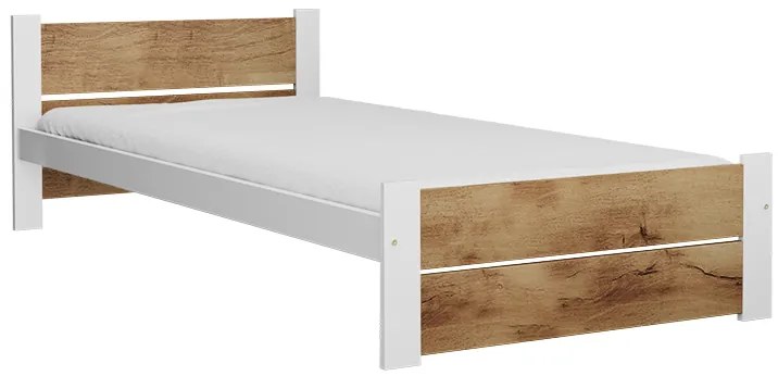 IKAROS DOUBLE ágy 90 x 200 cm, artisan tölgy/fehér Ágyrács: Lamellás ágyrács, Matrac: Sommera 18 cm matrac