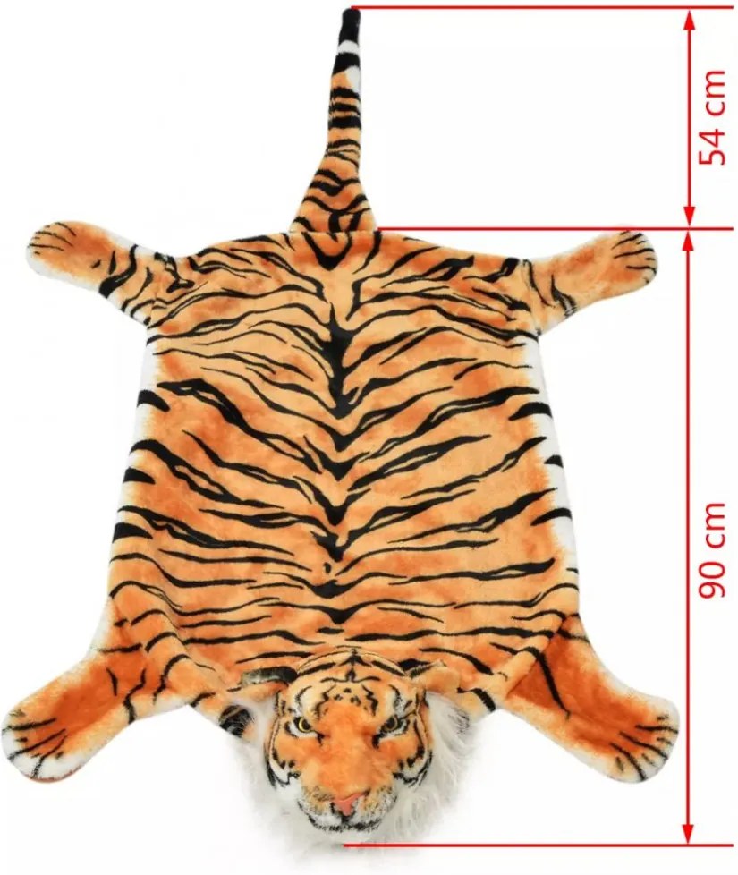 barna plüss tigris szőnyeg 144 cm