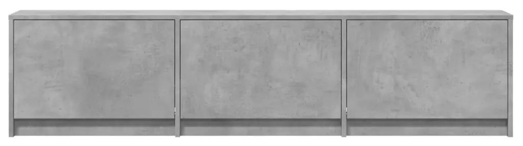 betonszürke szerelt fa TV-szekrény LED-ekkel 165 x 34 x 50 cm