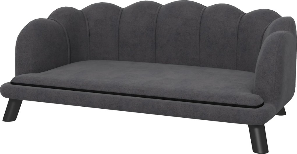 PawHut Kutyaszóf vagy Kutyafotel, Mosható Takaró, Háttámaszos Háziállat Kanapé Fából Készült Lábakkal, Macska Kanapé, Közepes Méretű Kutyák Számára 25