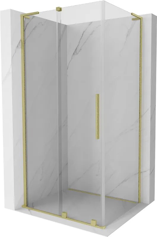 Mexen Velar L toló zuhanykabin 110 x 90 cm, átlátszó, arany szálcsiszolt - 871-110-090-03-55