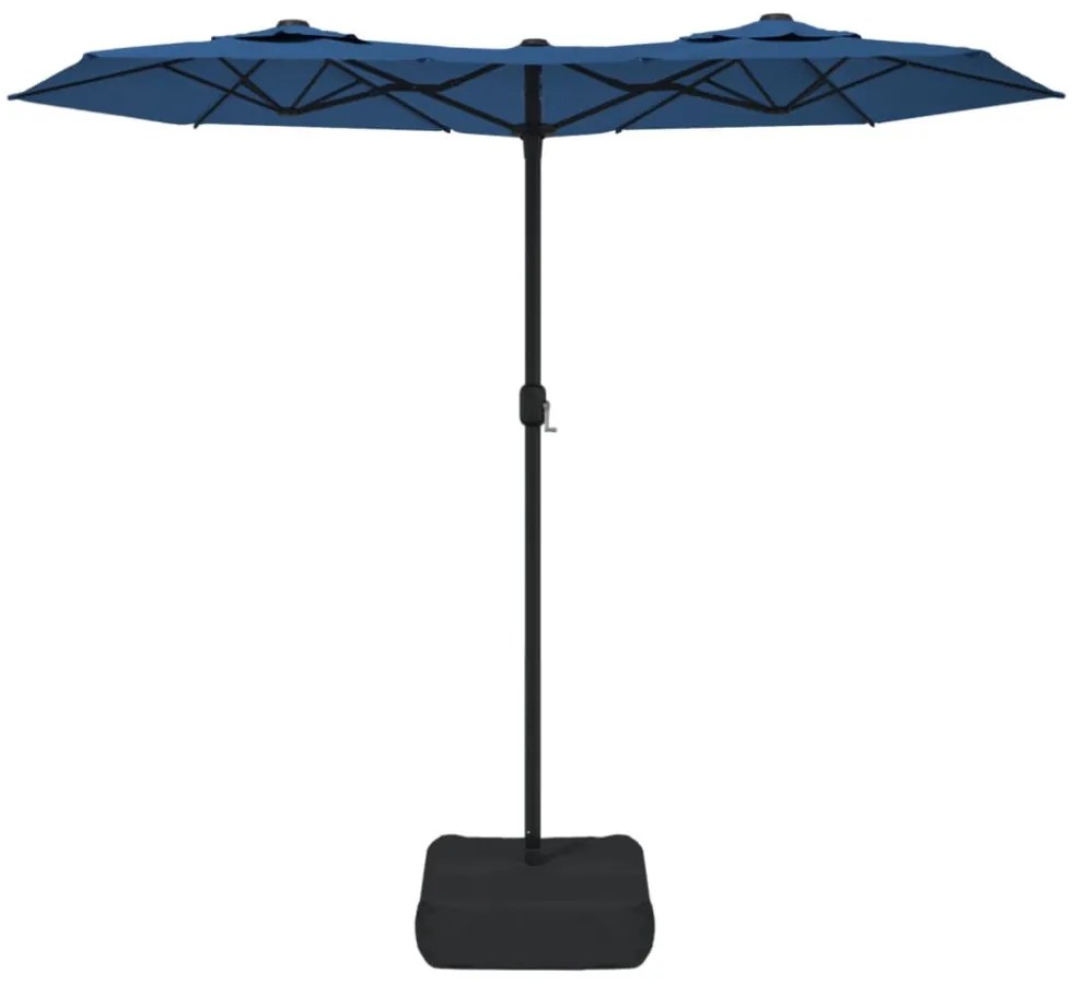 azúrkék dupla tetős LED-es napernyő 316x145 cm