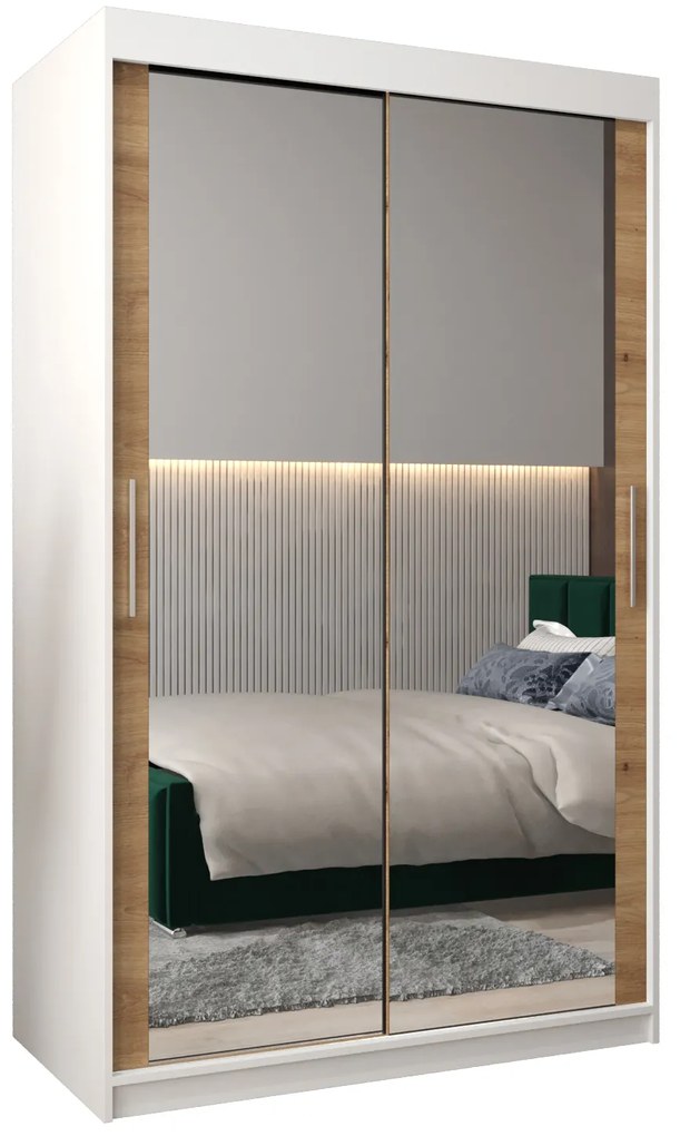 Ruhásszekrény 120 cm Toki 3 (matt fekete + artisan tölgy). 1065057