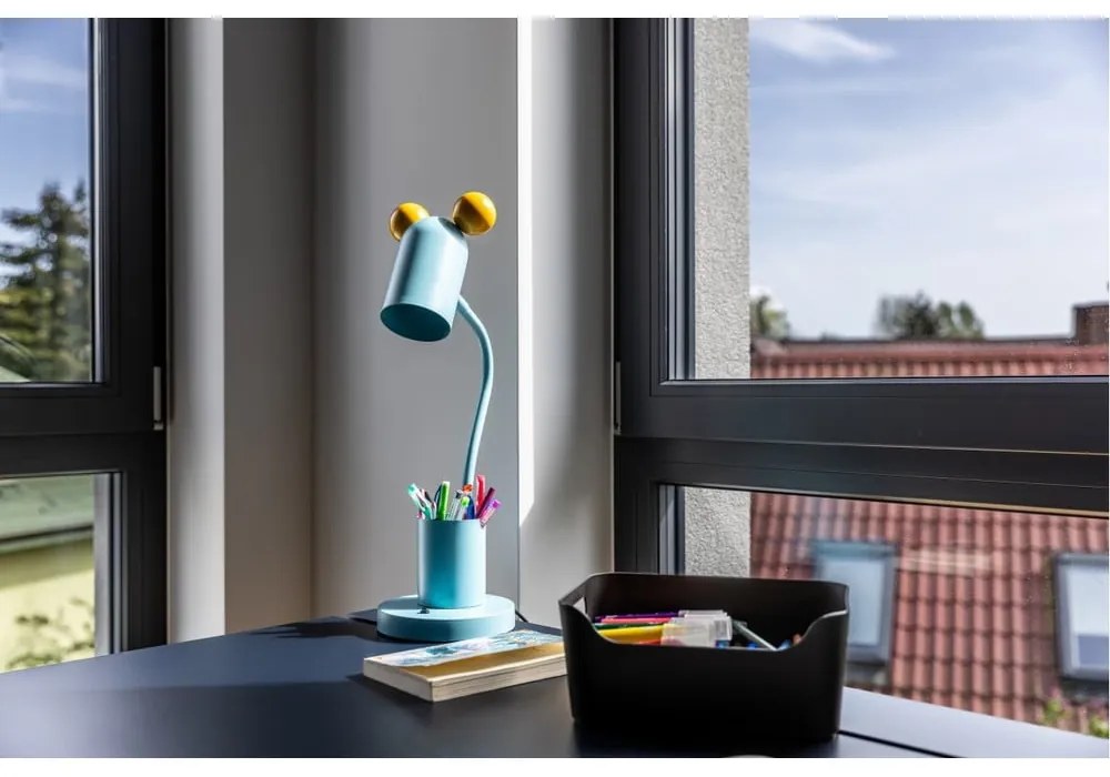 Világoskék asztali lámpa fém búrával (magasság 50 cm) Mouse – GTV