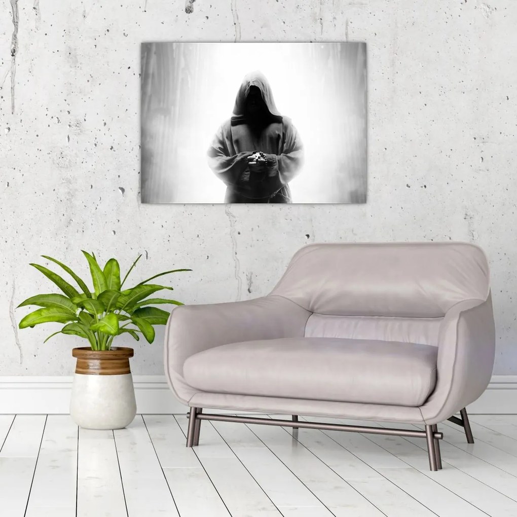 Üveg kép - Egy szerzetes egy kolostorban (70x50 cm)