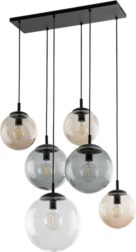 TK LIGHTING 4819 ESME Többágú Függesztett Lámpa Barna, Fekete, Grafit, Átlátszó E27 IP20
