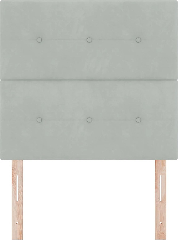 vidaXL LED ágytámla LED -es lámpákkal Világosszürke 90 cm Poliészter