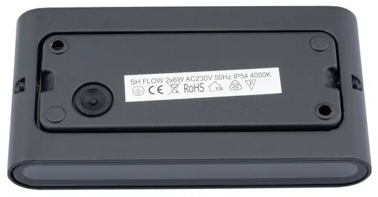 LED Kültéri fali lámpa FLOW 2xLED/6W/230V IP54 fekete