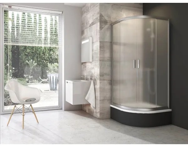 Ravak 3B240U40ZG - BLIX negyedköríves, négyrészes zuhanykabin 80x80 cm satinált