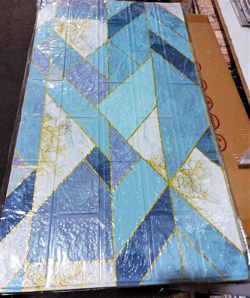 5 Darab Öntapadós 3d Art Deco Dekor Falmatrica, Tapéta Világosszürke Fenyő Fa Mintával