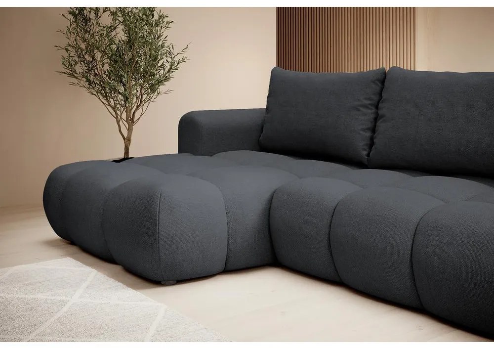 Sarokkanapé Ombre (B) (fekete + fekete). Akció -15%. 1099479