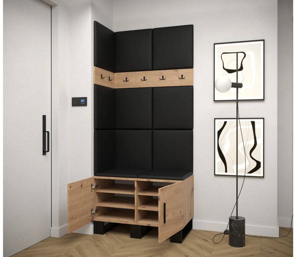 Előszobabútor Amanda 11 (artisan tölgy + fekete). 1085951