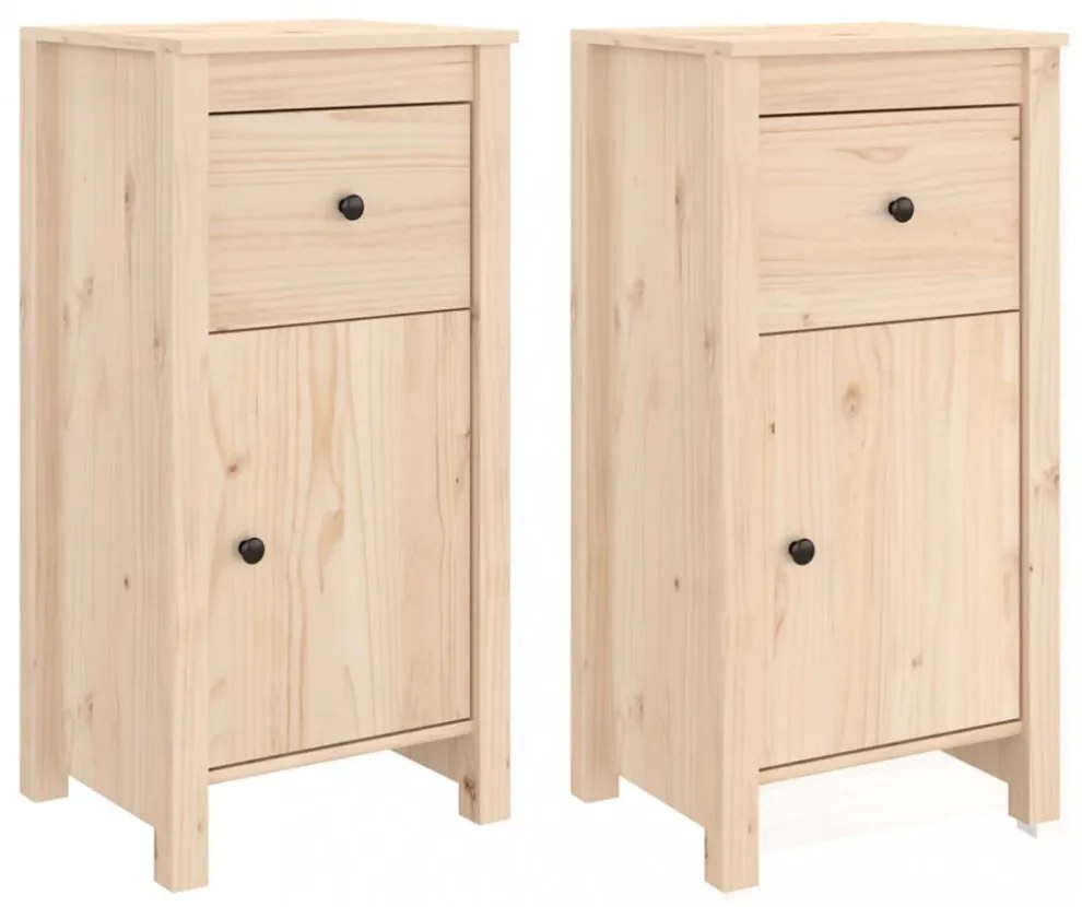 vidaXL 2 db tömör fenyőfa tálalószekrény 40 x 35 x 80 cm