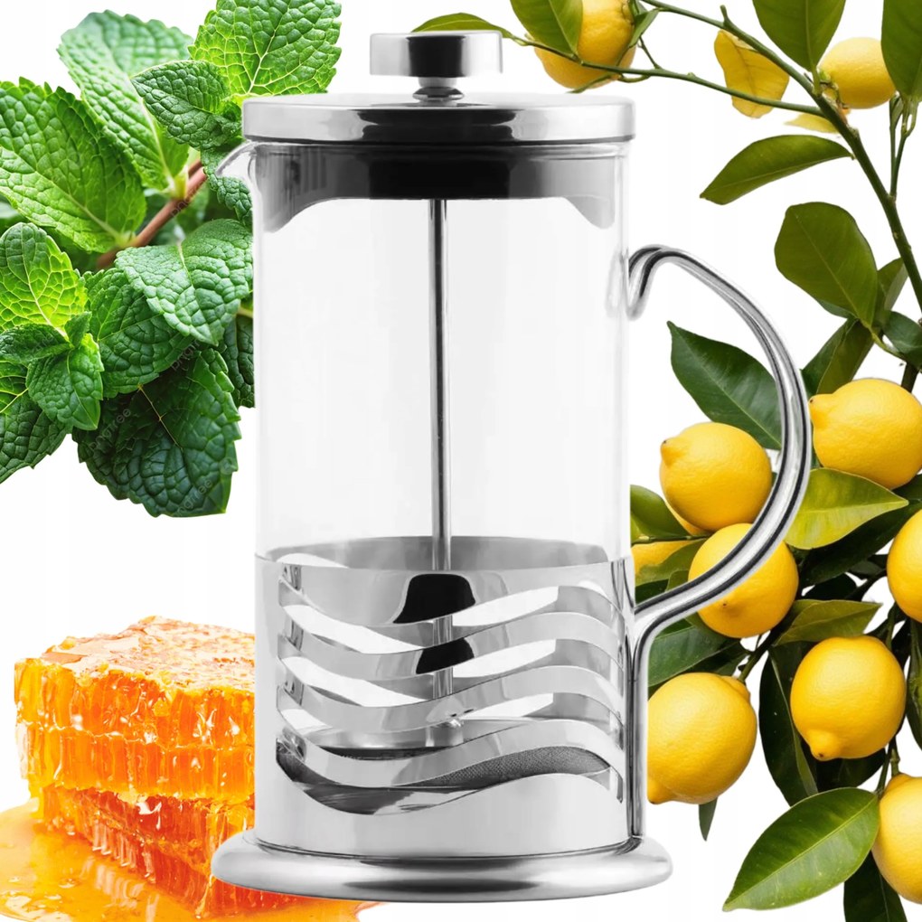 Hőálló Üveg Dugattyús Kávéfőző 1000ML Berretti Gyógynövény Tea Kávéhoz