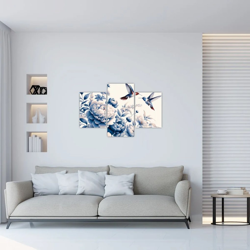 Kép - Kolibrik a virág felett (90x60 cm)