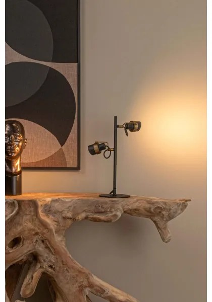 Lucide 34544/02/30 - Asztali lámpa TUNDRAN 2xGU10/5W/230V fekete