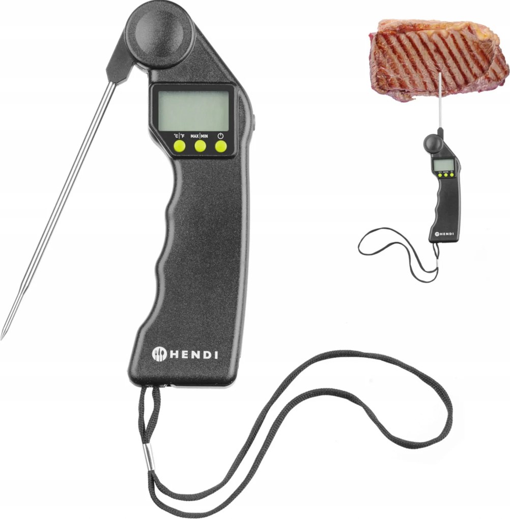 Digitális Hőmérő Konyhai Hússzondával 300C Gastron Hendi