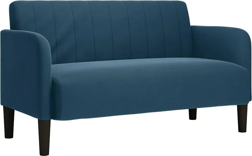 vidaXL kék bársony loveseat kanapé 109 cm
