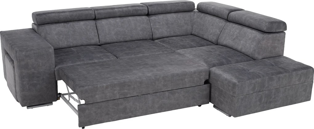 Ülőgarnitúra, szürke, jobbos, MALAGA