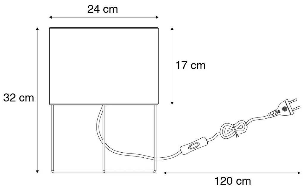 Modern asztali lámpa rózsaszín arannyal - Rosalina