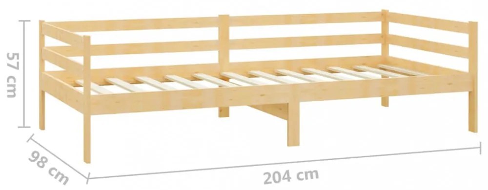 tömör fenyőfa dívány matraccal 90 x 200 cm