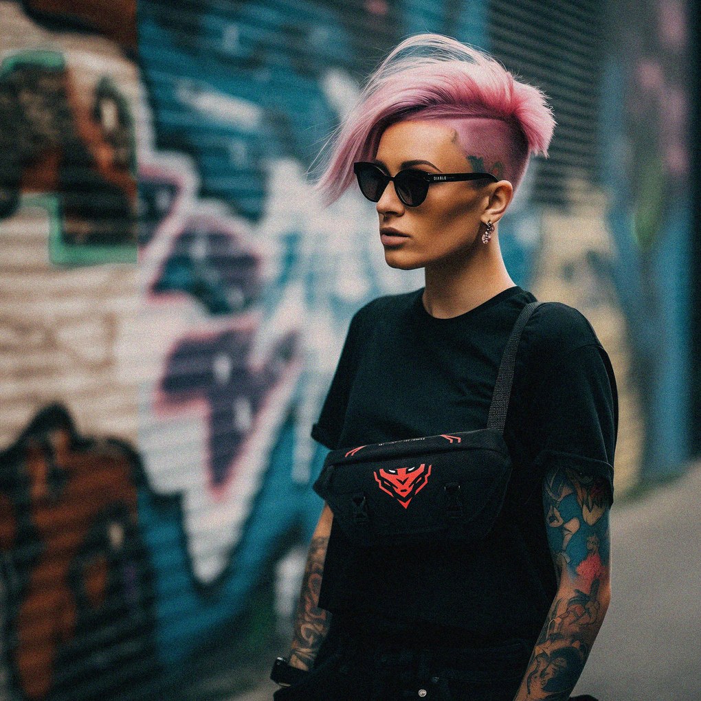 Diablo Bum Bag nagyméretű övtáska: fekete