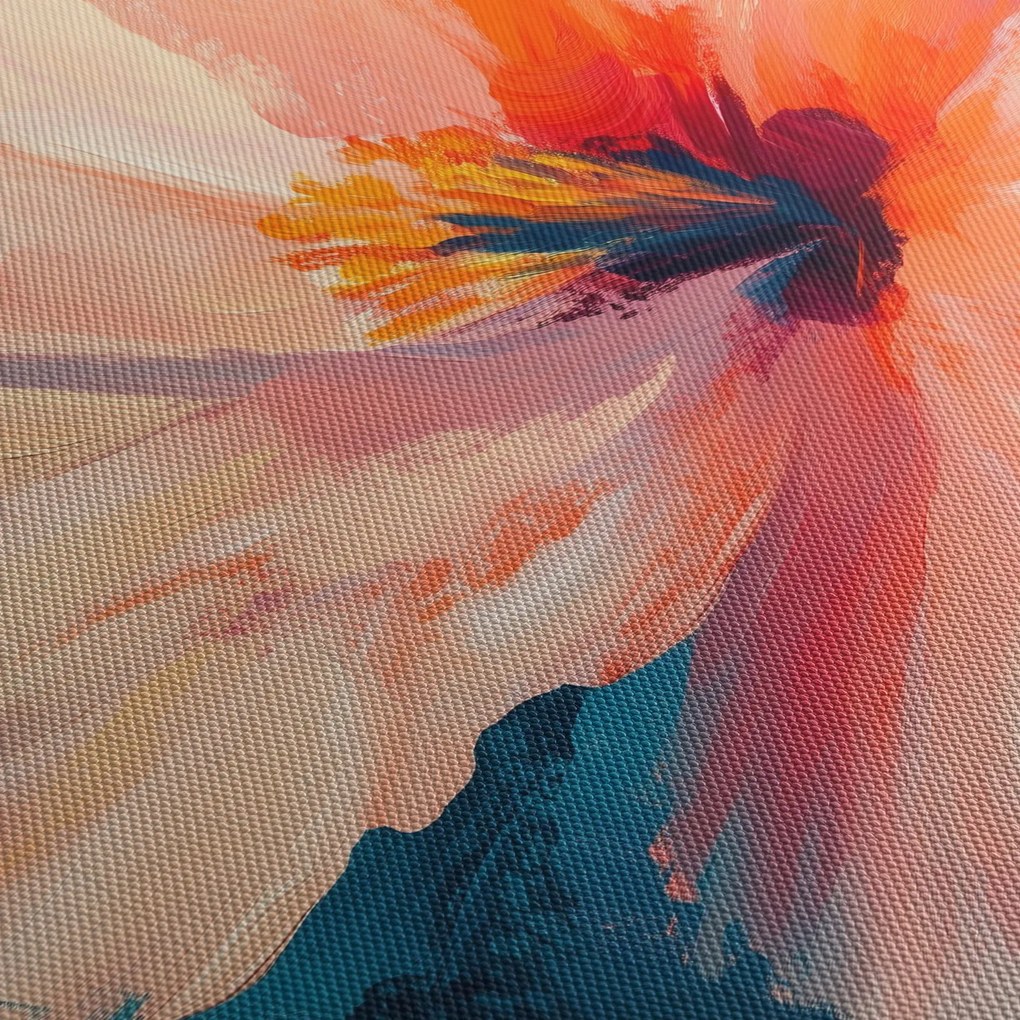 Kép - Festett virág (órával) (90x30 cm)