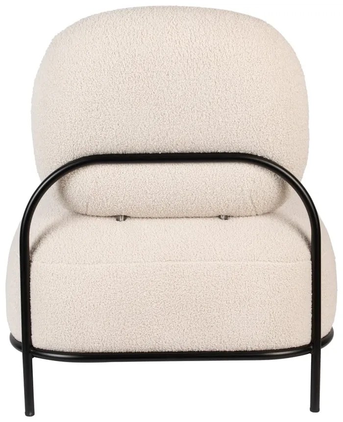 Krémszínű buklé fotel Polly – White Label