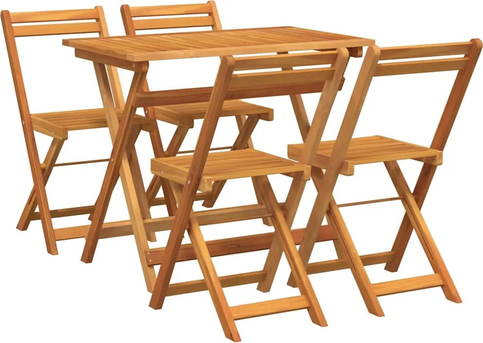 vidaXL Bisztró készlet 5 pcs Olaj Természetes Tömör Akácfa