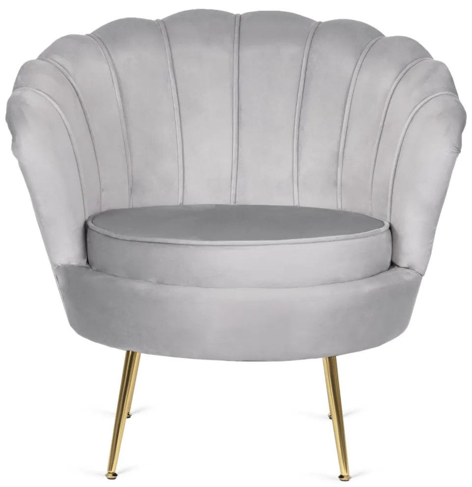 Elegáns Fotel Lábtartóval Szürke Bársony Kárpittal. GRAND