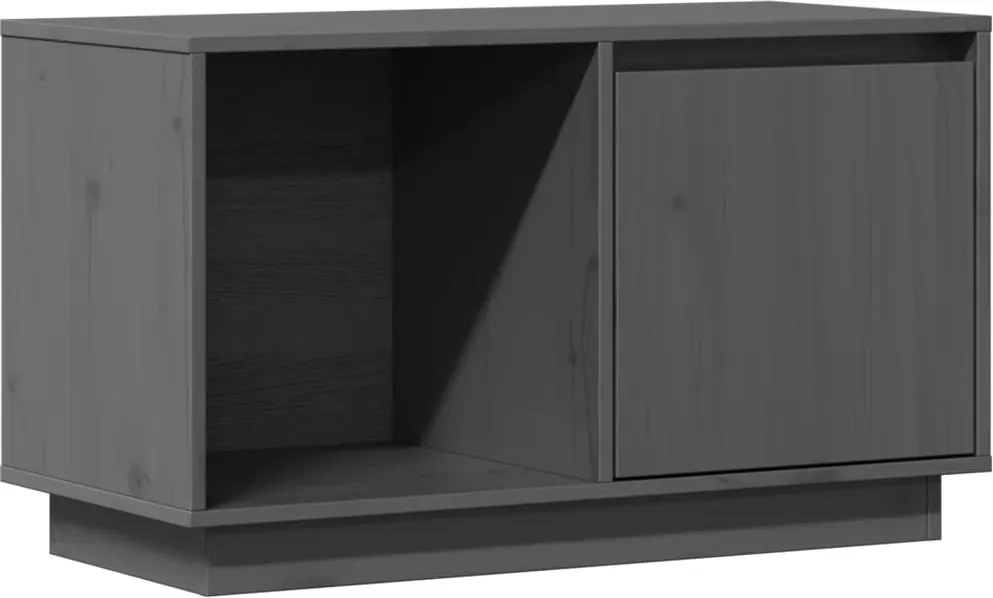 vidaXL szürke tömör fenyőfa TV-szekrény 74x35x44 cm