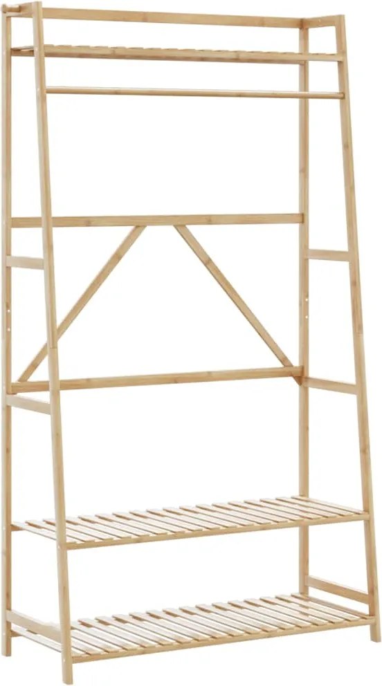 vidaXL bambusz ruhaállvány polcokkal 110x40x180 cm