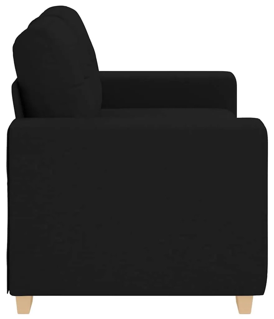 fekete szövet loveseat kanapé 120 cm