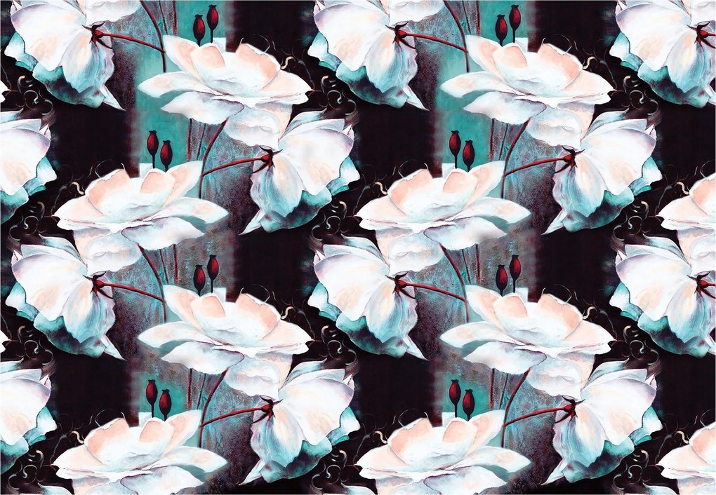 Fotótapéta Fehér és piros virágok Minimalizmus Elegancia 208x146 +ragasztó