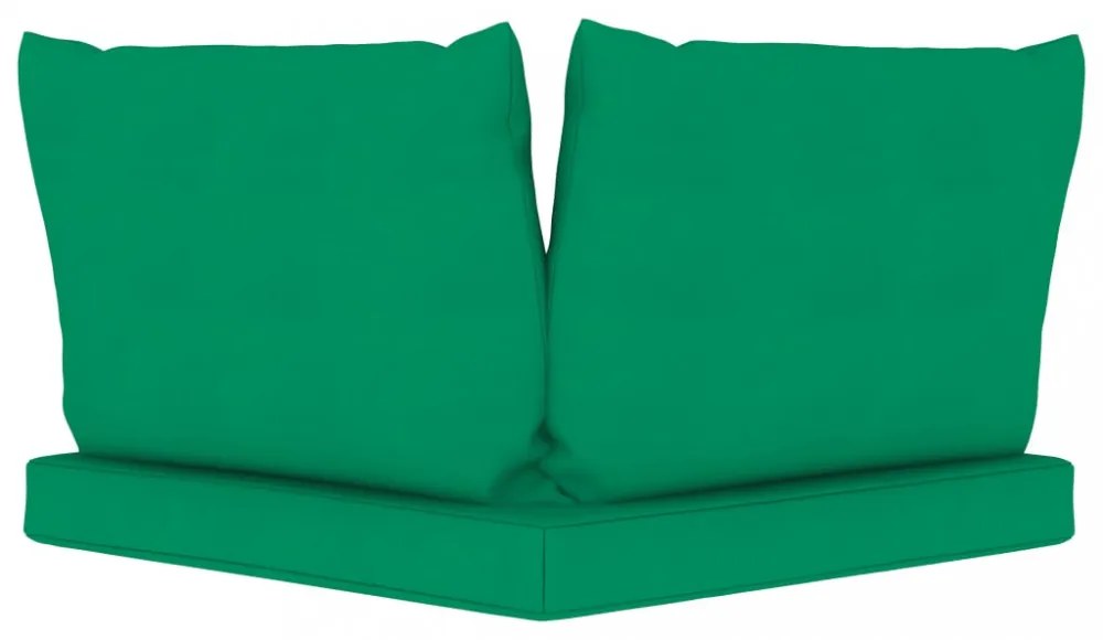 3 db zöld szövet raklapkanapé-párna
