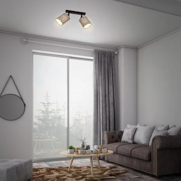 Briloner 2078-024 - Spotlámpa SPOTLIGHT 2xE27/25W/230V szürke/fekete