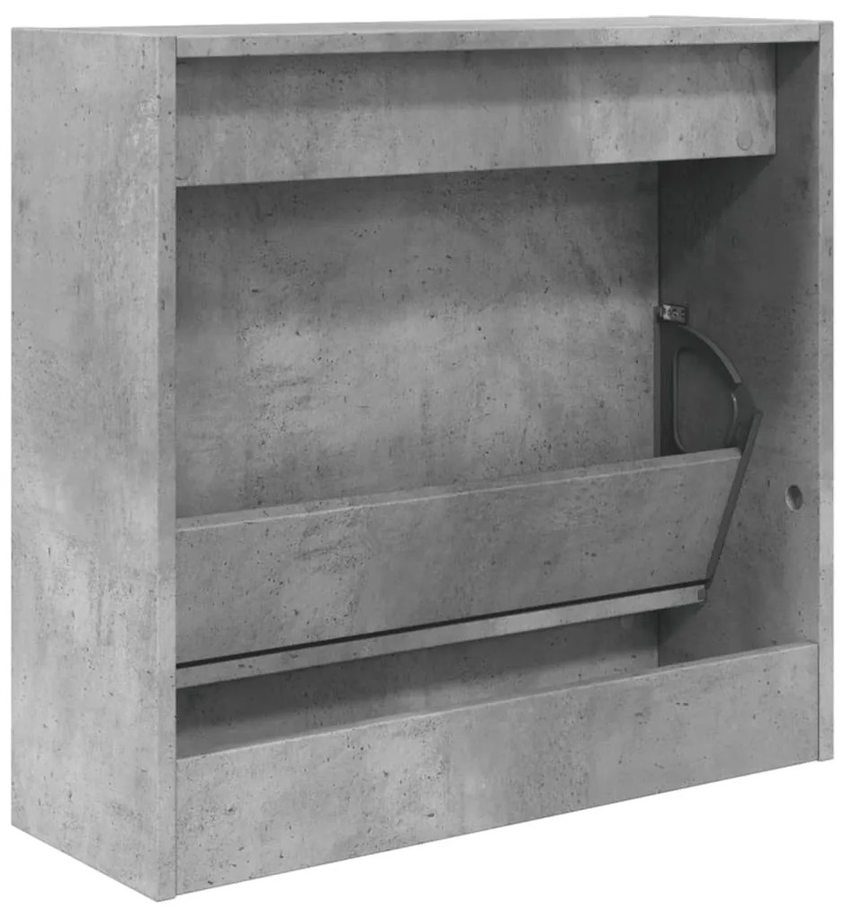 betonszürke szerelt fa cipőszekrény 60 x 21 x 57 cm