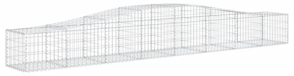 vidaXL 3 db íves horganyzott vas gabion kosár 400x50x40/60 cm