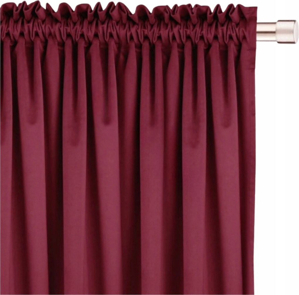 Sötétítő Függöny Velúr Velvet Szalag Béka 140X250 Vastag Bordó