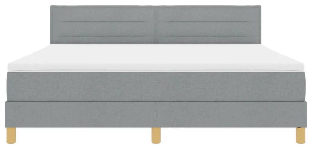 Box Spring Ágy matraccal és LED lámpával Világosszürke 180x200 cm Szövet