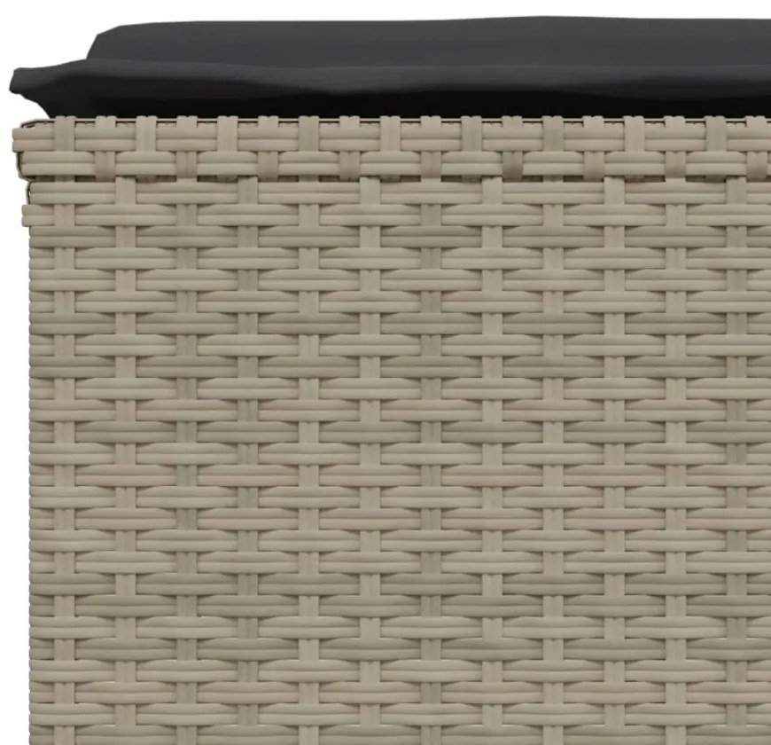 4 db világosszürke polyrattan kerti szék párnákkal