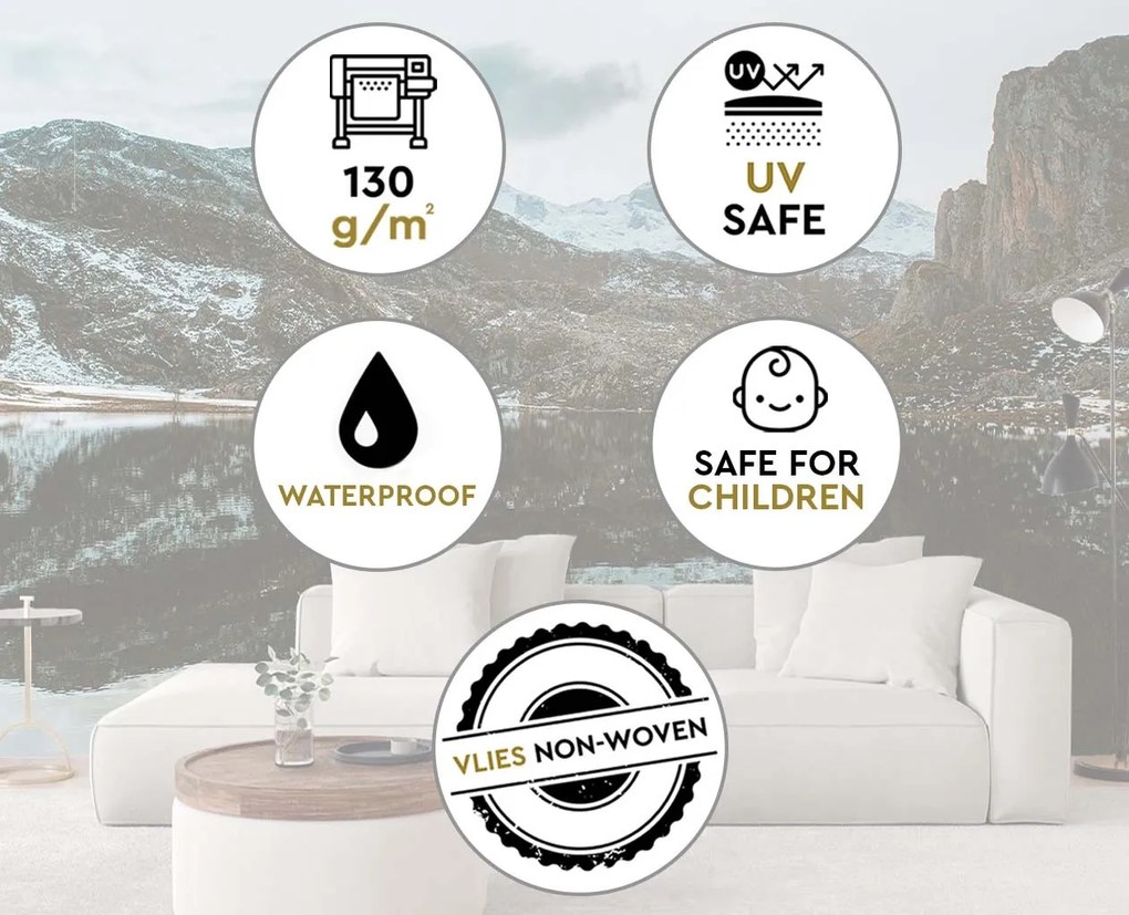 Gario Fotótapéta Tó a hegyekben Anyag: Vlies, Méret: 250 x 175 cm