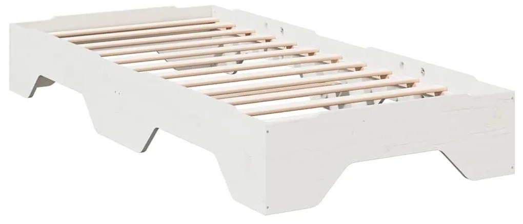 ágy matrac nélkül rakásolható fehér 75x190 cm tömör fa