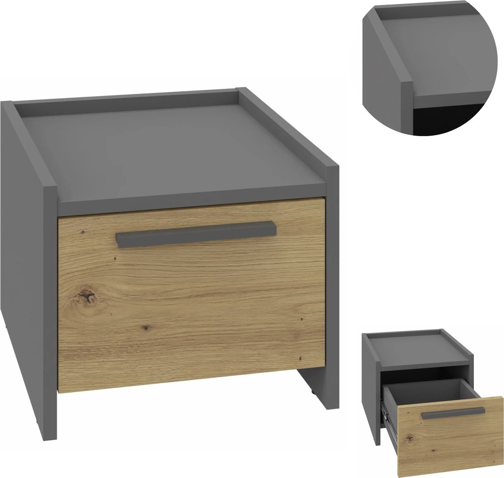 Éjjeliszekrény Altivo 1SW artisan-antracit éjjeliszekrény nagy tágas fiók
