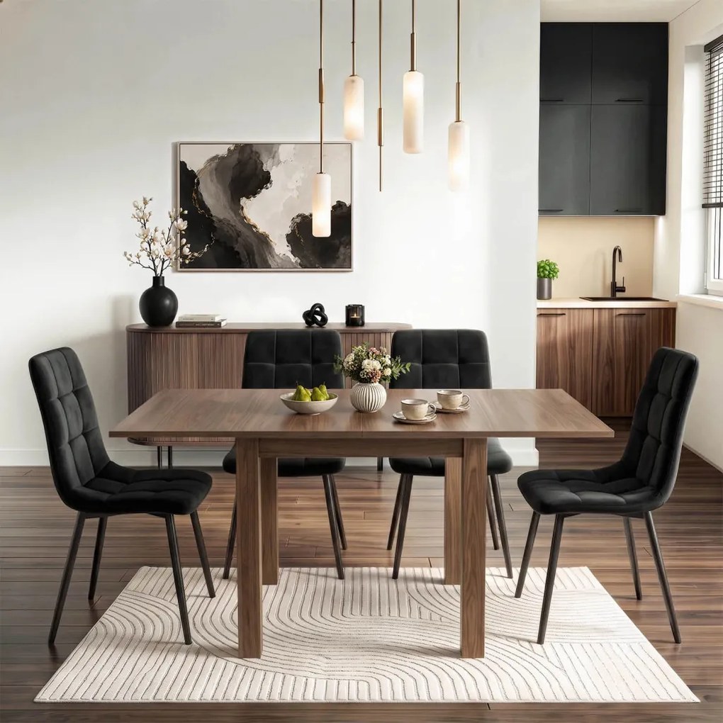 Modern bővíthető étkezőasztal MAX 80–160 cm Nicea dió