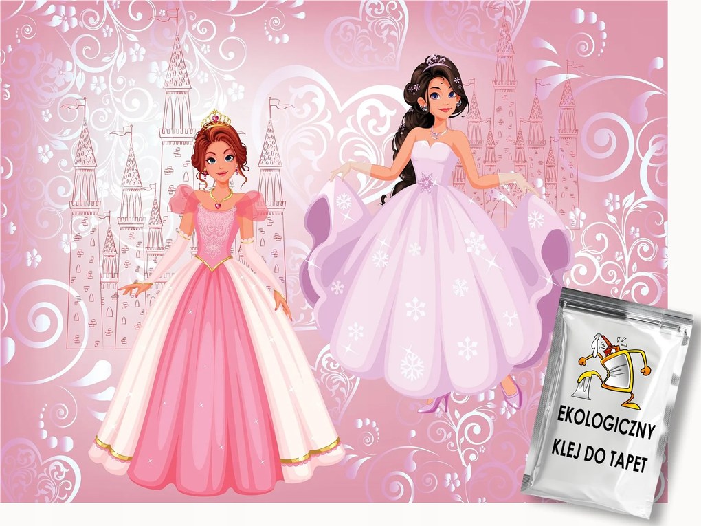 Fotótapéta Flizelina Gyerekeknek Hercegnők Rózsaszín mese 400x280 ragasztó